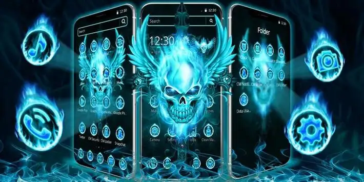 Flaming Skull Wings Theme App Android क ल ए ड उनल ड 9apps