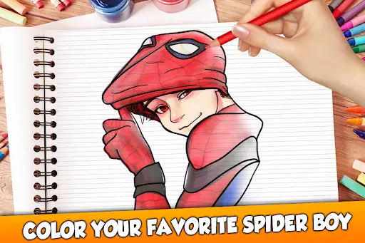 Spider Boy Coloring Super Hero App Android क ल ए ड उनल ड 9apps