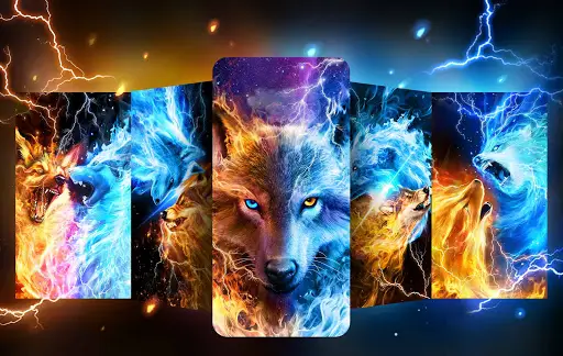 Ice Fire Wolf Live Wallpaper App لـ Android Download 9apps
